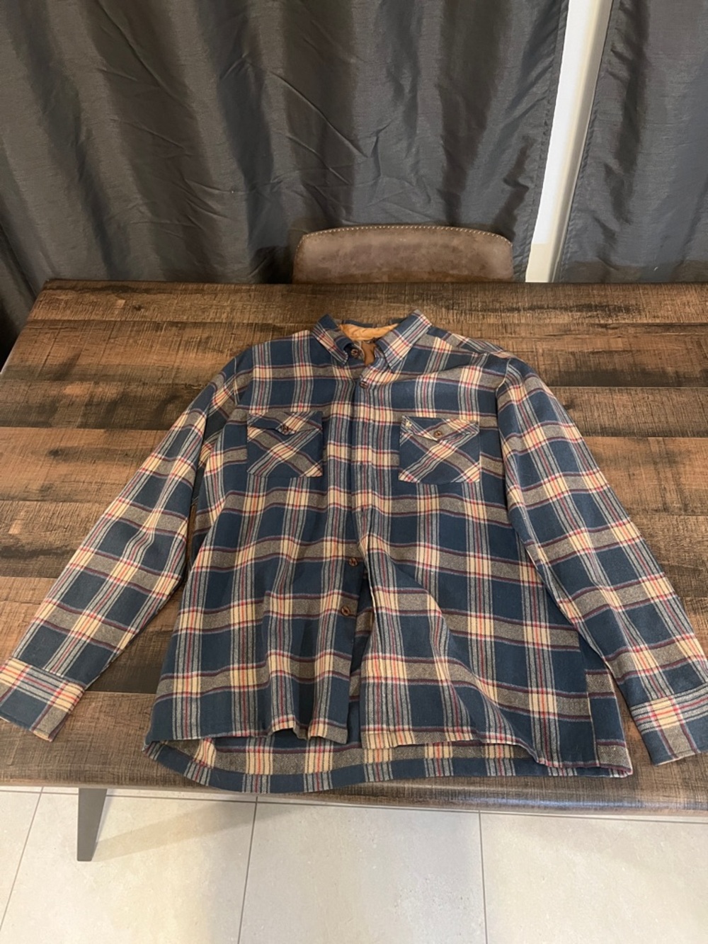 Ralph Lauren tan and light gray Polo label